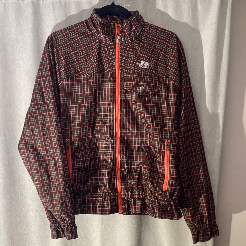 The North Face Plaid Jacket with Red Accents